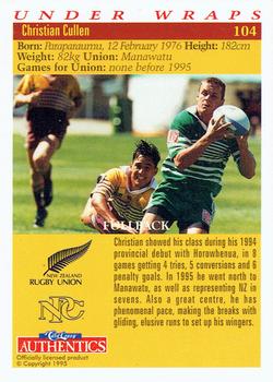 1995 Card Crazy Authentics Rugby Union NPC Superstars #104 Christian Cullen Back